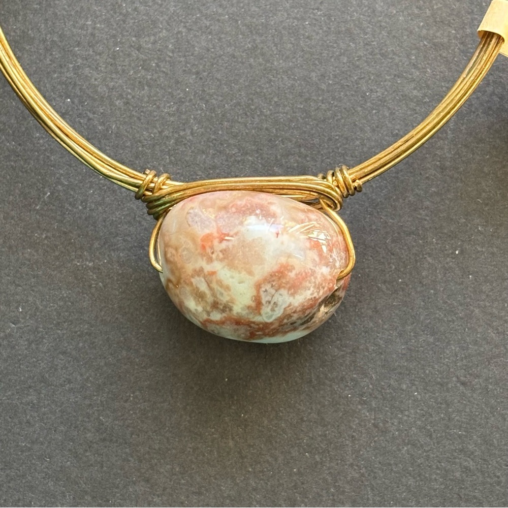Ocean Jasper Crazy Lace Agate Wire Wrapped Bracelet | 7.5 IN - Picture 2 of 8